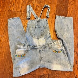 Blank Paige Denim Overalls Colorful Accents